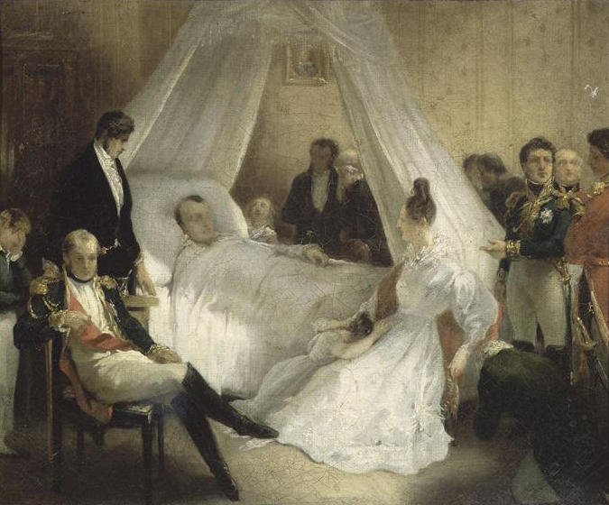 Napoleon dies on Sainte Helene Island, May 5th, 1821, by Charles de Steuben (1788-1856), Location TBD.